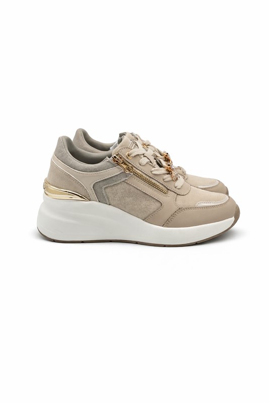 Lumberjack Sneakers Donna Beige con ZIP