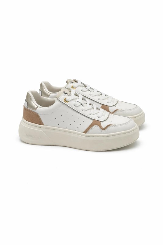 Lumberjack Sneakers Donna Bianche Beige Platform