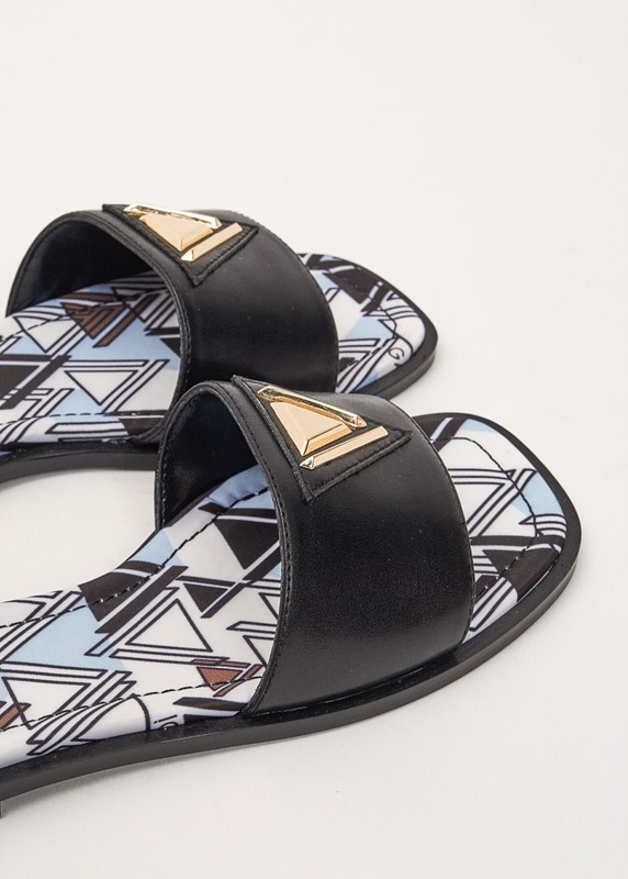 Gaudi' Sandalo Nero Suola Fantasia