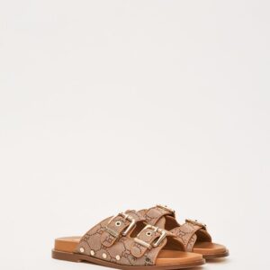 Gaudi' Sandalo Beige con Doppia Fibbia