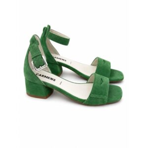 03E95D400595EEDBA4CAD360EDC84E32_ Carmens sandali donna in camoscio verde con tacco largo