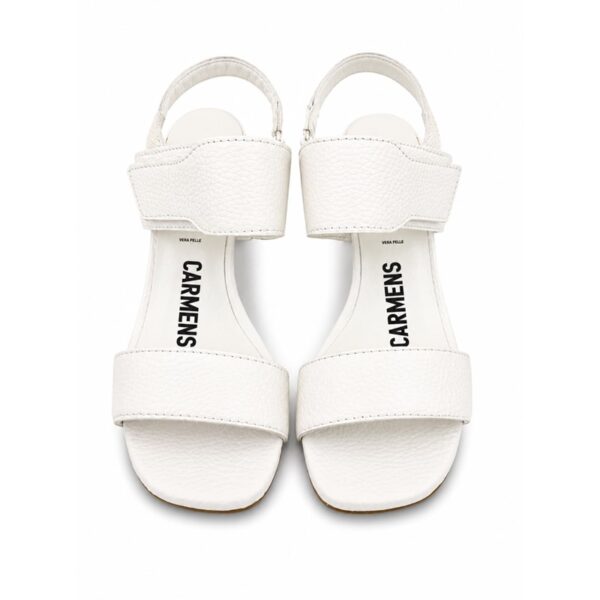 Carmens sandali donna in pelle bianca con tacco largo