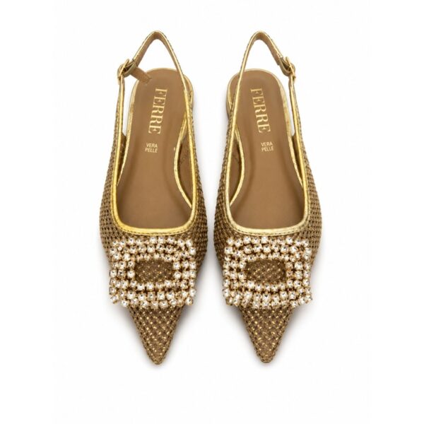 Ferre' slingback donna oro in vera pelle