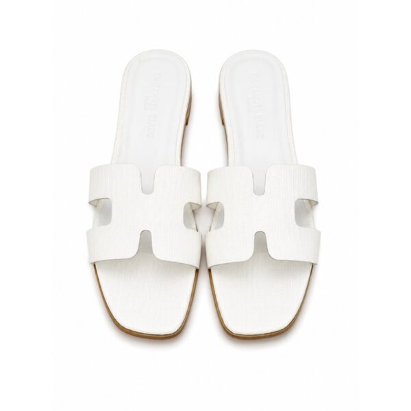143A7398290BAAB74D466F1E93093C9C_ Emanuel blanc ciabatte donna in vera pelle effetto lucertola