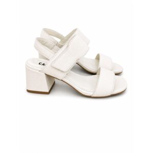 Carmens sandali donna in pelle bianca con tacco largo