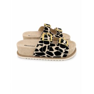 Superga Ciabatte Donna Animalier Beige e Nero