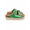 232ffc89-689d-4e38-b0dc-846fe04369c3 Superga Ciabatte Platform Donna in Vera Pelle Verde Metallizzato