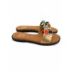 Mode ciabatte donna nere in vera pelle con pietre multicolor