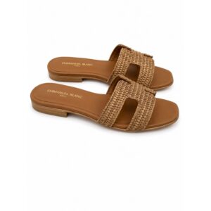Emanuel blanc ciabatte donna in vera pelle con fascia in raf