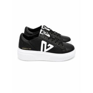 Emanuelle Vee Sneakers Donna in Pelle Nera – Platform 4,5 cm