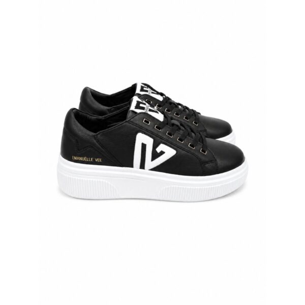 2bafb0ee-3343-471b-be43-f061ebbff5cb Emanuelle Vee Sneakers Donna in Pelle Nera – Platform 4,5 cm