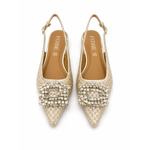 Ferre' slingback donna oro in vera pelle