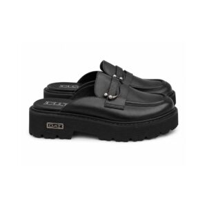 Sabot Mocassino Donna Cult Nero con Suola Carrarmato 4,5 cm