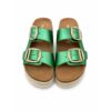 740a892d-bff6-42c0-b2e7-6d69324c2227 Superga Ciabatte Platform Donna in Vera Pelle Verde Metallizzato