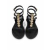 80e1492d-66e8-4cd8-b16d-ea5047551559 Emanuelle Vee Sandali Gladiatore Donna Neri con Dettagli Oro