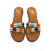 Mode ciabatte donna nere in vera pelle con pietre multicolor