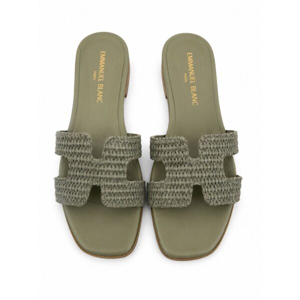 Emanuel blanc ciabatte donna in vera pelle con fascia in raf