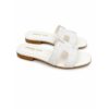 Emanuel blanc ciabatte donna in vera pelle con fascia in raf
