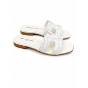C21DD9BD7985EF81D306818926969A65_ Emanuel blanc ciabatte donna in vera pelle con fascia in raf