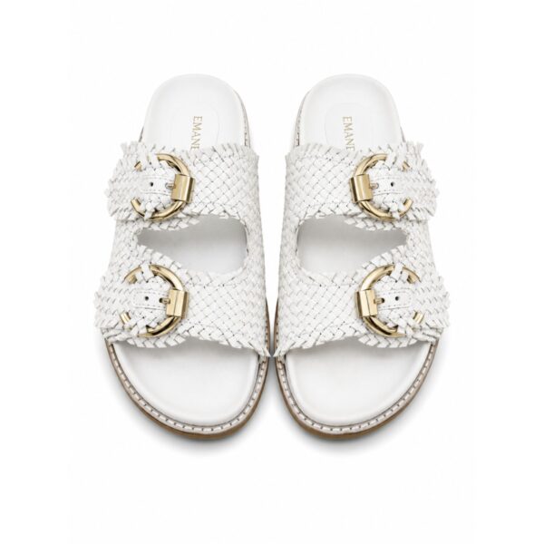 c6a630c1-f925-4201-bea7-4b3048d7c23c Emanuelle Vee Ciabatta Donna Bianca Intrecciata