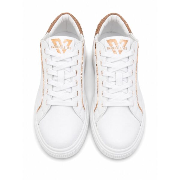 Emanuelle Vee Sneakers Donna in Pelle Bianca – Platform 4,5 cm