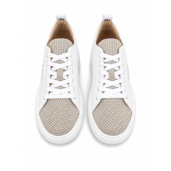 Emanuelle Vee Sneakers Donna Bianch con Strass – Suola 4,5 cm
