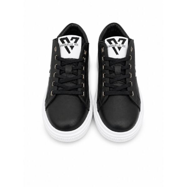 eabcceb2-813a-49bc-9aec-536bf71b63e6 Emanuelle Vee Sneakers Donna in Pelle Nera – Platform 4,5 cm