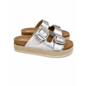 4bdab5c1-58eb-4668-a76b-bca1767f8f17 Superga Ciabatte Donna Platform Argento con Doppia Fibbia