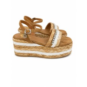 Gold&Gold Sandali Donna con Zeppa Intrecciata– Zeppa 7,5 cm