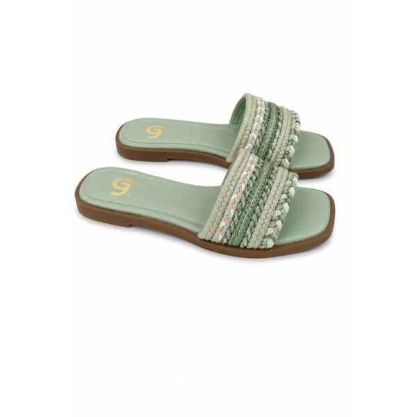 Gold&Gold Ciabatte Donna Intrecciate Multicolor Verde