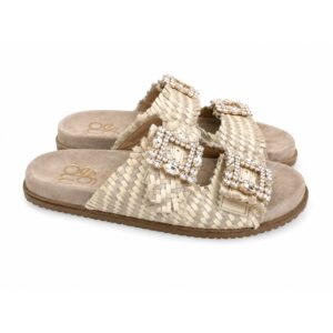 9b93079f-6bcc-49f0-8b70-b3a4f1520879 Mode Sandali Donna Platform Beige con Borchie Oro