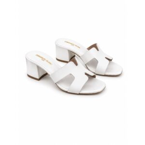 Emmanuel Blanc Paris Ciabatte Donna con Tacco 50 in Pelle