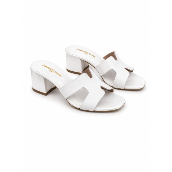 Emmanuel Blanc Paris Ciabatte Donna con Tacco 50 in Pelle