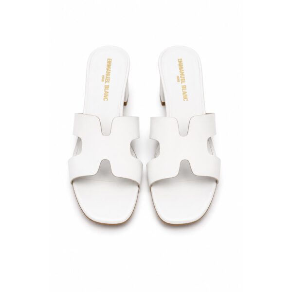 Emmanuel Blanc Paris Ciabatte Donna con Tacco 50 in Pelle