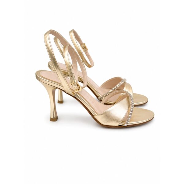 ab97fd0a-4abe-462f-8ed0-c5b6f04fa703 Albano Sandali Donna Oro con Strass e Tacco 7 cm