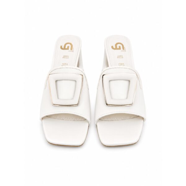 d1a92674-0e51-42f2-a4c5-f5f30d51e9c9 Gold&Gold Sabot Donna in Vera Pelle Bianche Tacco 8 cm