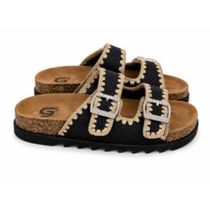 e221d156-6822-41d5-845f-4c40766eca18 Gold&Gold Ciabatte Donna con Doppia Fibbia Strass Altezza 4 cm
