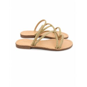 ed6594b3-5e16-4817-bf1f-c653f8d22d4a Verderosmarino Sandali Donna Oro con Fasce Brillantinate