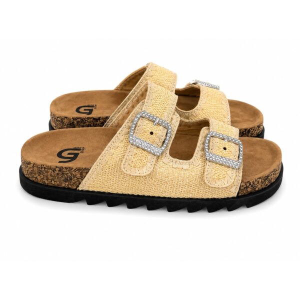Gold&Gold Ciabatte Donna con Doppia Fibbia Strass Altezza 4 cm