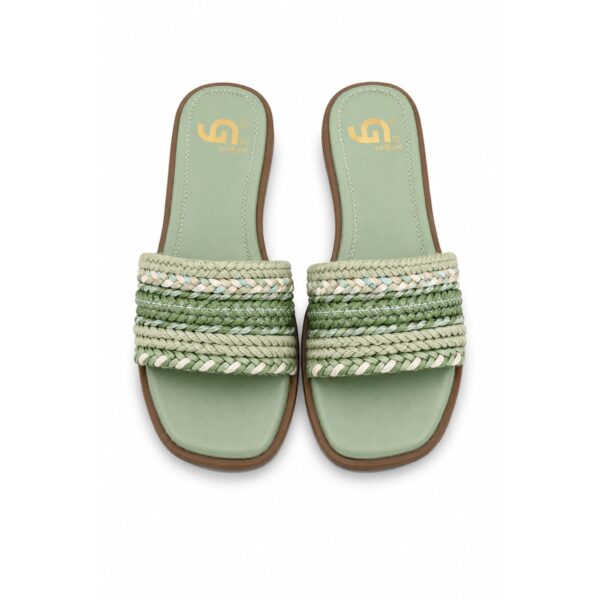 Gold&Gold Ciabatte Donna Intrecciate Multicolor Verde