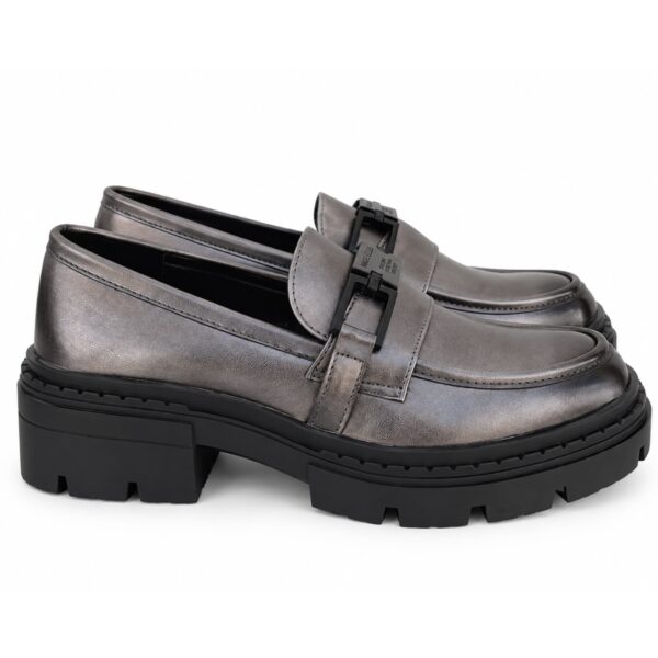 Marc Ellis Mocassini Donna Metallizzato con Fibbia e Suola Platform Carrarmato