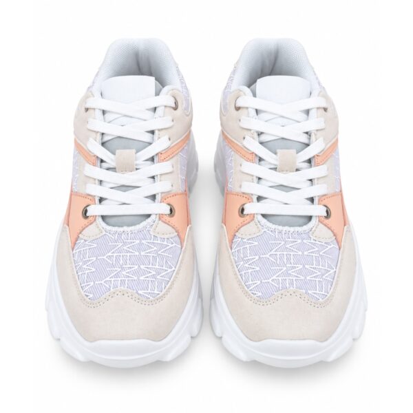 Marc Ellis Sneakers Donna Rosa e Bianche Platform con Suola Carrarmato