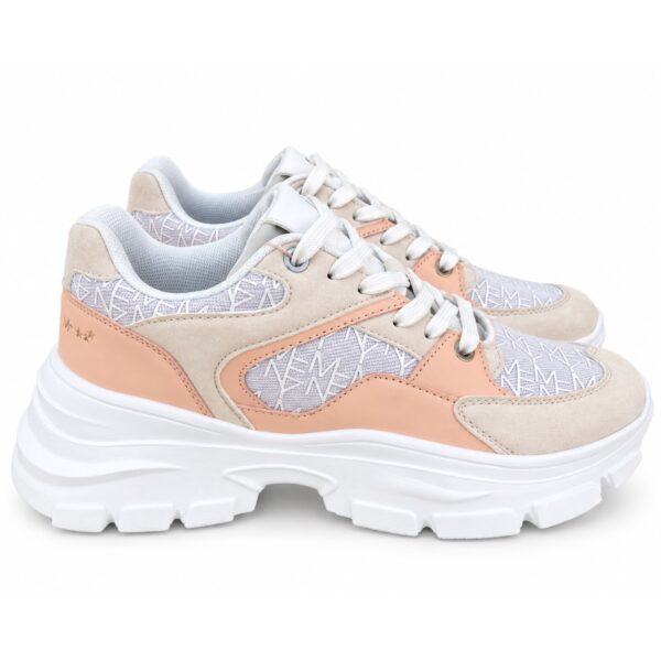 Marc Ellis Sneakers Donna Rosa e Bianche Platform con Suola Carrarmato