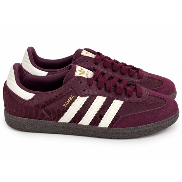 7609954DEF3CCEAEB5A87DB6440A11D0_ Adidas samba donna bordeaux in camoscio sneakers iconiche