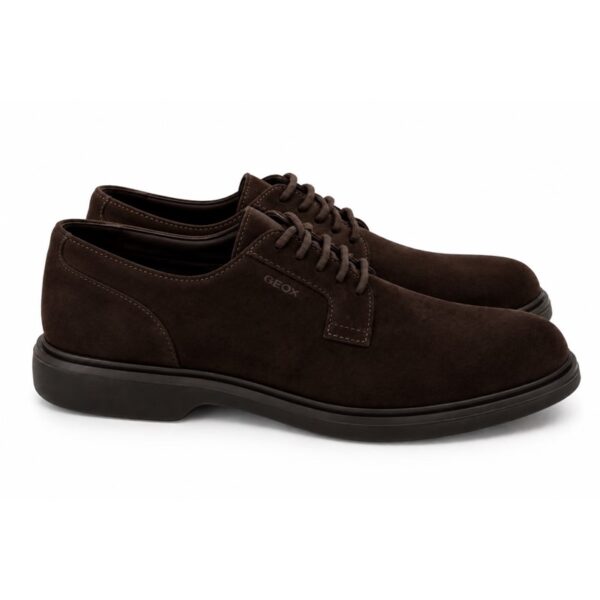 Geox scarpe uomo in camoscio marrone  stringate eleganti ca