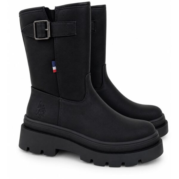 U.s. polo assn. stivali donna neri con suola platform