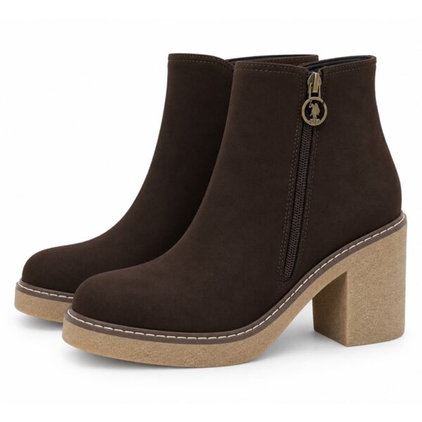 U.s. polo assn. stivaletti donna marroni con tacco e plateau