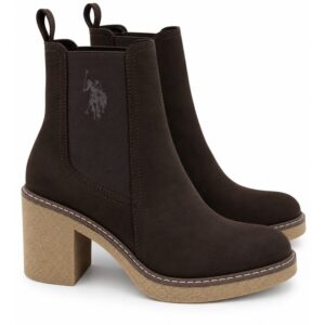 U.s. polo assn. stivaletti donna chelsea marroni con tacco