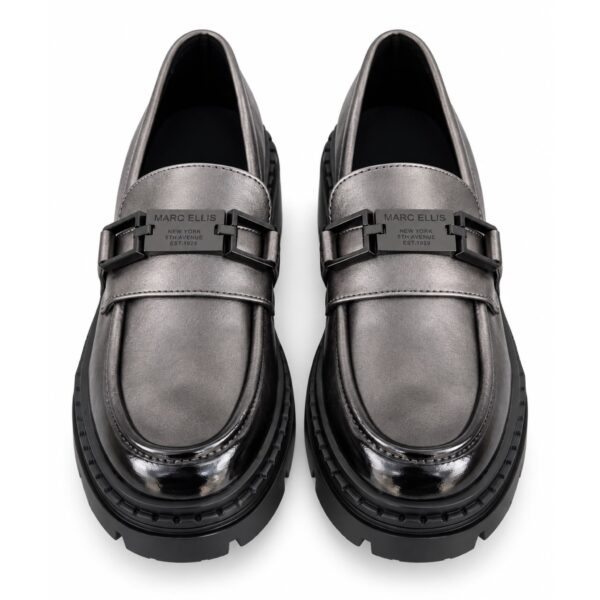 Marc Ellis Mocassini Donna Metallizzato con Fibbia e Suola Platform Carrarmato