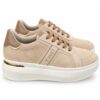 Ynot sneakers donna con zeppa alta beige e marrone  suola 5